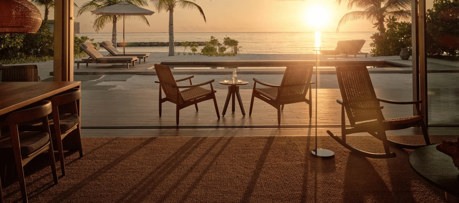 Sunset beach pool · dusk